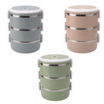 Recipiente Isolante para Almoço em Aço Inoxidável, Caixa Bento, Camada Única 0,7L, Dupla 1,4L, Tripla 2,1L, Quádrupla 2,8L
