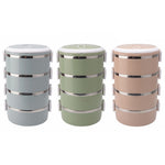Recipiente Isolante para Almoço em Aço Inoxidável, Caixa Bento, Camada Única 0,7L, Dupla 1,4L, Tripla 2,1L, Quádrupla 2,8L