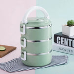 Recipiente Isolante para Almoço em Aço Inoxidável, Caixa Bento, Camada Única 0,7L, Dupla 1,4L, Tripla 2,1L, Quádrupla 2,8L