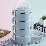 Recipiente Isolante para Almoço em Aço Inoxidável, Caixa Bento, Camada Única 0,7L, Dupla 1,4L, Tripla 2,1L, Quádrupla 2,8L