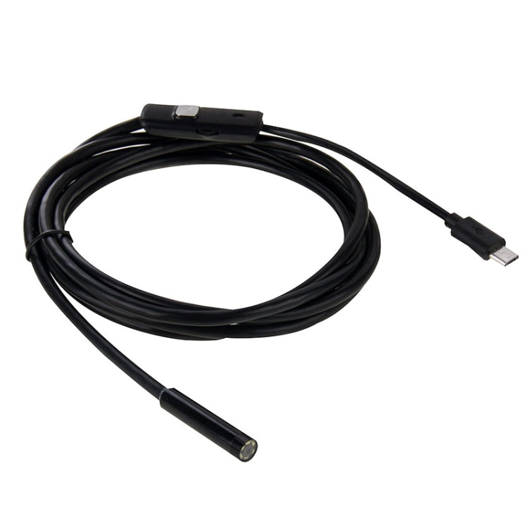 Câmara de inspeção endoscópica micro USB impermeável AN97 com tubo de serpente para peças com função OTG para telemóvel Android, com 6 LEDs, 5,5mm, 8mm