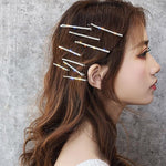 Presilha de Cabelo Versátil com Strass Brilhante Tendência de Celebridade para Franja, 4pcs / Conjunto