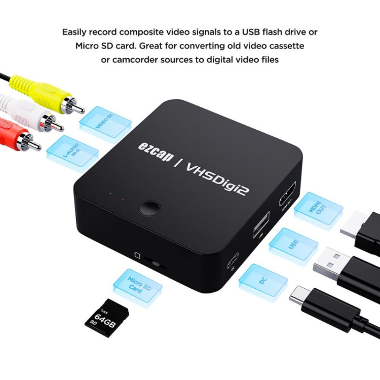 Gravador de Vídeo Analógico Portátil Ezcap 181, Sem PC Necessário, Ezcap 181