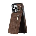 Capa para telemóvel retro com anel e fecho, compartimento para cartões RFID, para iPhone 16 Pro, para iPhone 16 Plus, para iPhone 16, para iPhone 15 Pro Max, para iPhone 15 Pro, para iPhone 15 Plus