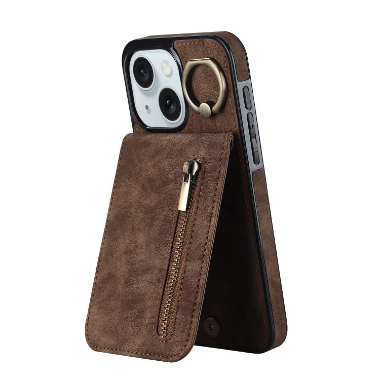 Capa para telemóvel retro com anel e fecho, compartimento para cartões RFID, para iPhone 16 Pro, para iPhone 16 Plus, para iPhone 16, para iPhone 15 Pro Max, para iPhone 15 Pro, para iPhone 15 Plus