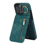 Capa para telemóvel com anel retro e fecho éclair com slot para cartão RFID, para iPhone 17e / 16e, para iPhone 17 Pro Max, para iPhone 17 Pro, para iPhone 17, para iPhone Air, para iPhone 16 Pro Max