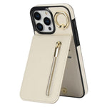 Capa para telemóvel com anel retro e fecho éclair com slot para cartão RFID, para iPhone 17e / 16e, para iPhone 17 Pro Max, para iPhone 17 Pro, para iPhone 17, para iPhone Air, para iPhone 16 Pro Max