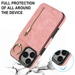 Capa para telemóvel retro com anel e fecho, compartimento para cartões RFID, para iPhone 16 Pro, para iPhone 16 Plus, para iPhone 16, para iPhone 15 Pro Max, para iPhone 15 Pro, para iPhone 15 Plus