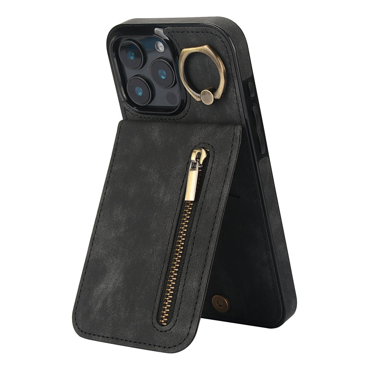 Capa para telemóvel retro com anel e fecho, compartimento para cartões RFID, para iPhone 16 Pro, para iPhone 16 Plus, para iPhone 16, para iPhone 15 Pro Max, para iPhone 15 Pro, para iPhone 15 Plus