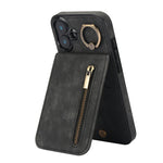 Capa para telemóvel retro com anel e fecho, compartimento para cartões RFID, para iPhone 16 Pro, para iPhone 16 Plus, para iPhone 16, para iPhone 15 Pro Max, para iPhone 15 Pro, para iPhone 15 Plus