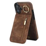 Capa para telemóvel retro com anel e fecho, compartimento para cartões RFID, para iPhone 16 Pro, para iPhone 16 Plus, para iPhone 16, para iPhone 15 Pro Max, para iPhone 15 Pro, para iPhone 15 Plus