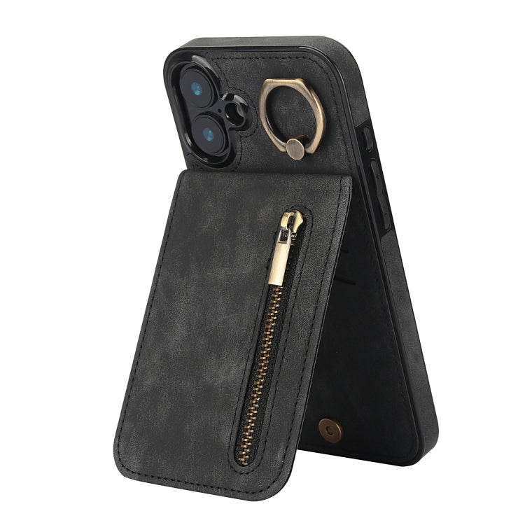 Capa para telemóvel retro com anel e fecho, compartimento para cartões RFID, para iPhone 16 Pro, para iPhone 16 Plus, para iPhone 16, para iPhone 15 Pro Max, para iPhone 15 Pro, para iPhone 15 Plus