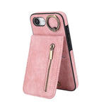 Capa para telemóvel com anel retro e fecho éclair com slot para cartão RFID, para iPhone 17e / 16e, para iPhone 17 Pro Max, para iPhone 17 Pro, para iPhone 17, para iPhone Air, para iPhone 16 Pro Max