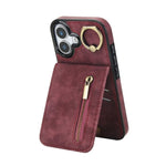 Capa para telemóvel com anel retro e fecho éclair com slot para cartão RFID, para iPhone 17e / 16e, para iPhone 17 Pro Max, para iPhone 17 Pro, para iPhone 17, para iPhone Air, para iPhone 16 Pro Max