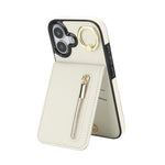 Capa para telemóvel com anel retro e fecho éclair com slot para cartão RFID, para iPhone 17e / 16e, para iPhone 17 Pro Max, para iPhone 17 Pro, para iPhone 17, para iPhone Air, para iPhone 16 Pro Max