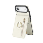 Capa para telemóvel com anel retro e fecho éclair com slot para cartão RFID, para iPhone 17e / 16e, para iPhone 17 Pro Max, para iPhone 17 Pro, para iPhone 17, para iPhone Air, para iPhone 16 Pro Max