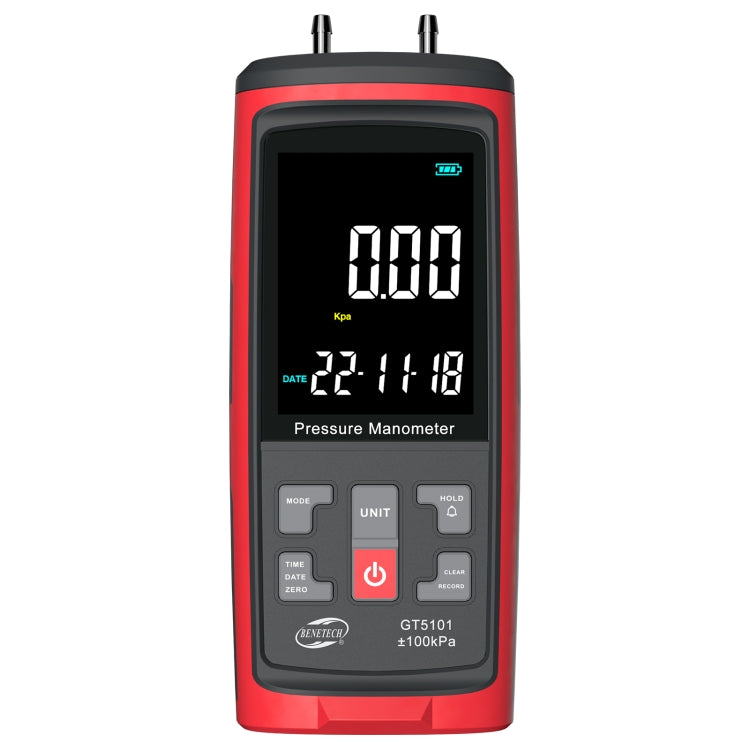 Medidor de Pressão Diferencial com Display LCD BENETECH GT5101, 1KPa, 2KPa, 4KPa, 10KPa, 40KPa, 50KPa, 125Pa, 250Pa, 100KPa