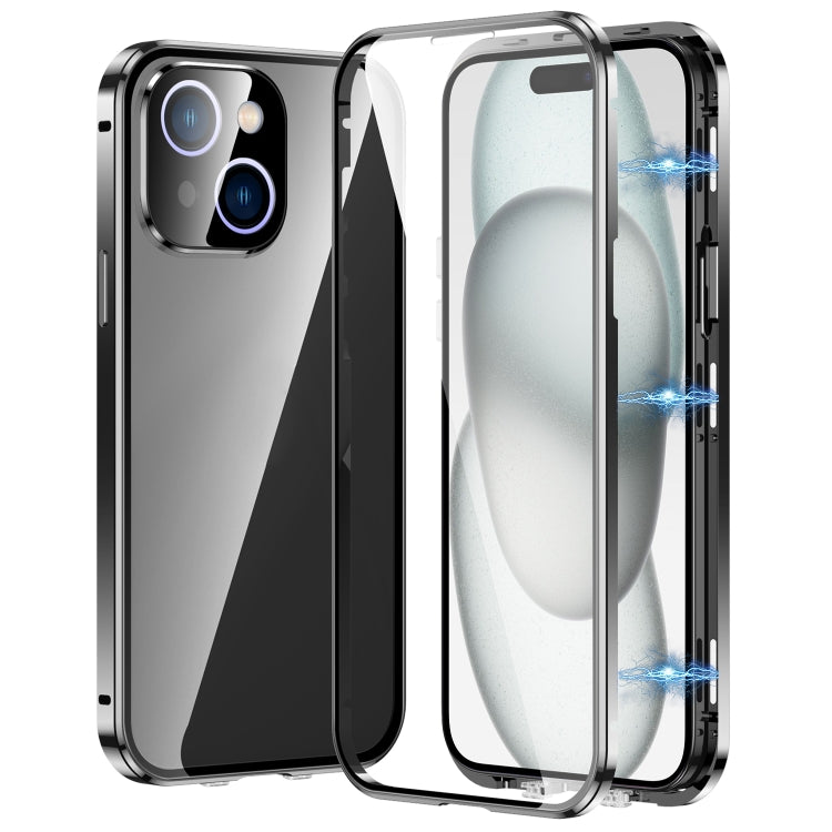 Capa para telemóvel em vidro temperado HD com dupla fivela magnética, para iPhone 15, para iPhone 13 Pro Max, para iPhone 13 Pro, para iPhone 13, para iPhone 12, para iPhone 12 Pro Max, para iPhone 12 Pro, para iPhone 11 Pro Max, para iPhone 11