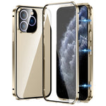 Capa para telemóvel em vidro temperado HD com dupla fivela magnética, para iPhone 11 Pro