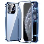 Capa para telemóvel em vidro temperado HD com dupla fivela magnética, para iPhone 11 Pro