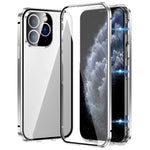 Capa para telemóvel em vidro temperado HD com dupla fivela magnética, para iPhone 11 Pro