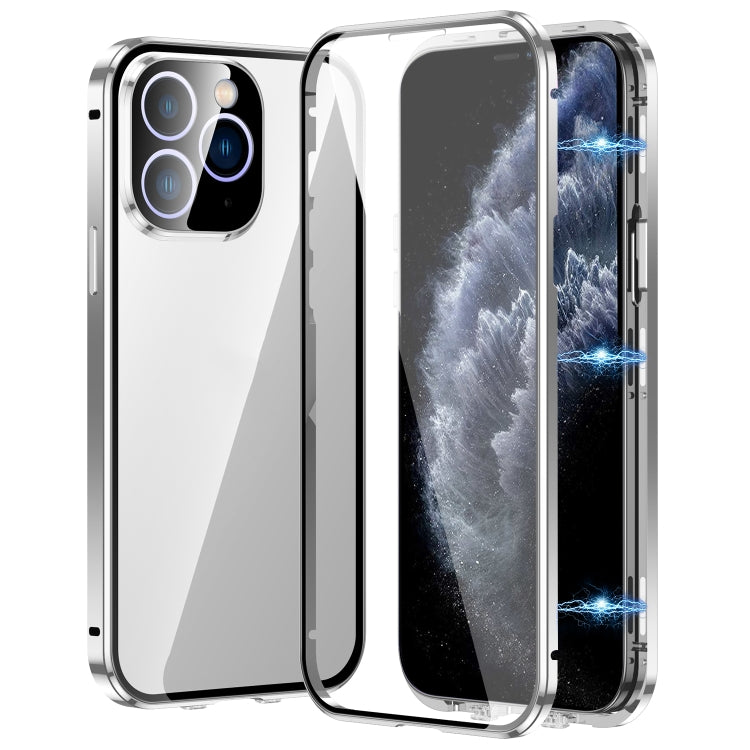 Capa para telemóvel em vidro temperado HD com dupla fivela magnética, para iPhone 11 Pro