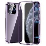 Capa para telemóvel em vidro temperado HD com dupla fivela magnética, para iPhone 11 Pro