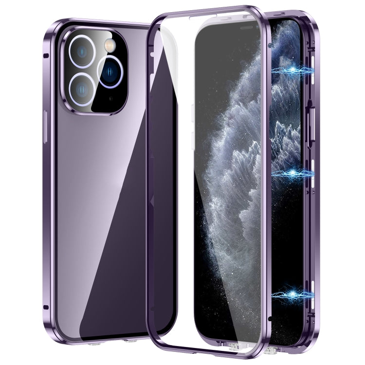 Capa para telemóvel em vidro temperado HD com dupla fivela magnética, para iPhone 11 Pro