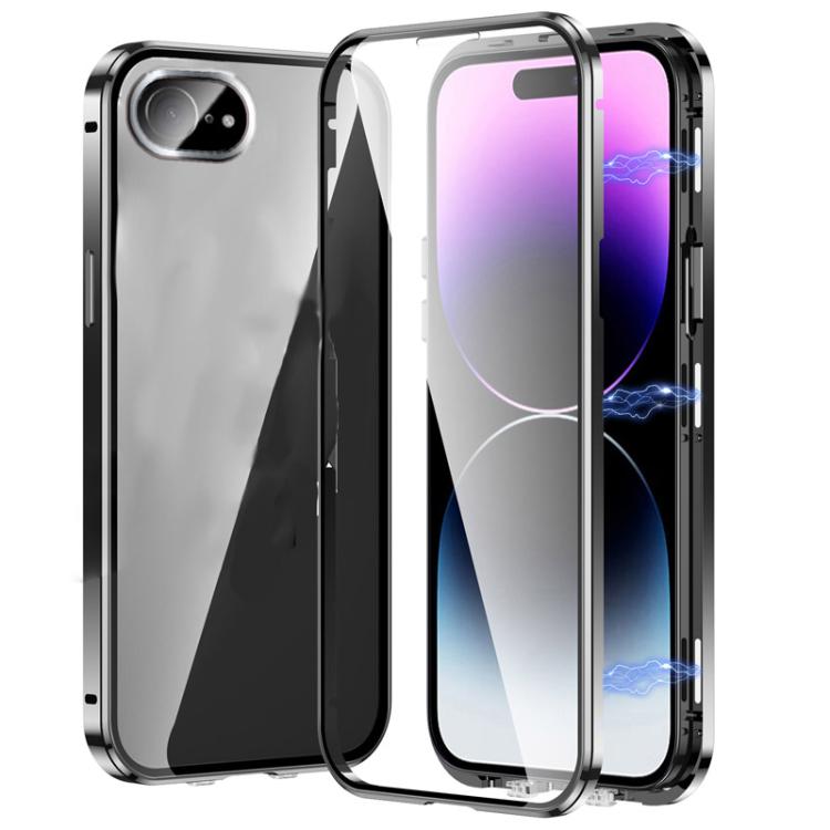 Capa para telemóvel em vidro temperado HD com dupla fivela magnética, para iPhone 17e / 16e, para iPhone 17, para iPhone 16 Pro Max, para iPhone 16 Pro, para iPhone 16 Plus, para iPhone 16, para iPhone 15 Pro Max, para iPhone 15 Pro, para iPhone 15 Plus