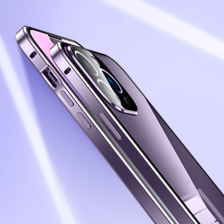 Capa para telemóvel em vidro temperado HD com dupla fivela magnética, para iPhone 11 Pro