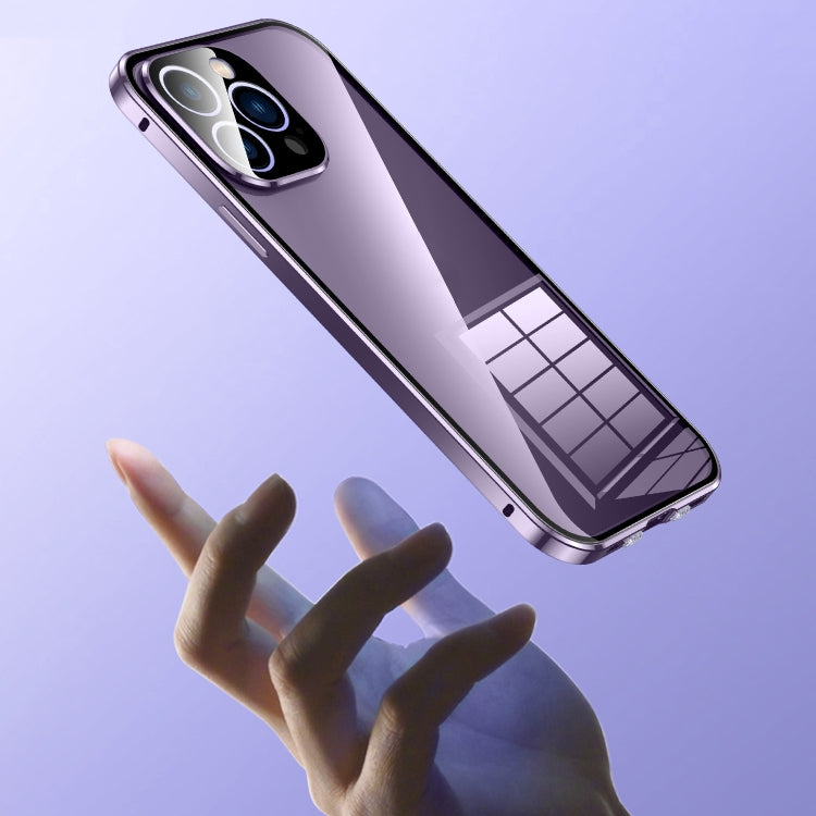 Capa para telemóvel em vidro temperado HD com dupla fivela magnética, para iPhone 11 Pro