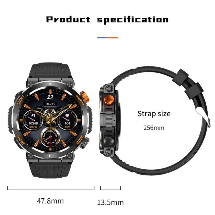 HT17 Relógio Inteligente Bluetooth Ecrã Redondo 1.46 polegadas, Suporta Monitorização de Saúde & 100+ Modos Desportivos