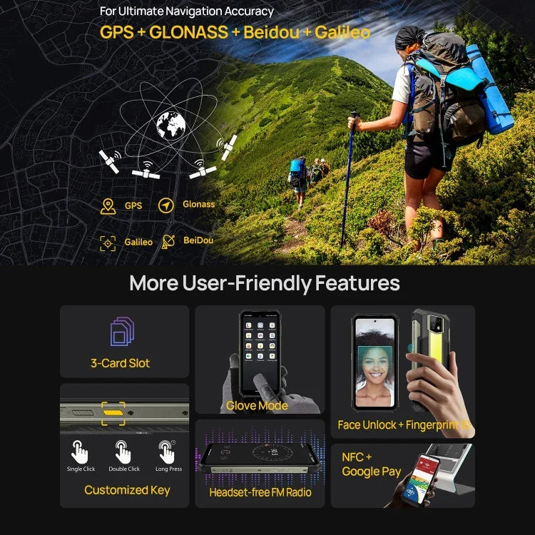 Ulefone Armor 24, telemóvel robusto, impressão digital lateral, 22000mAh, 6,78 polegadas Android 14 MediaTek Helio G96 Octa Core, Rede: 4G, NFC, Armor 24