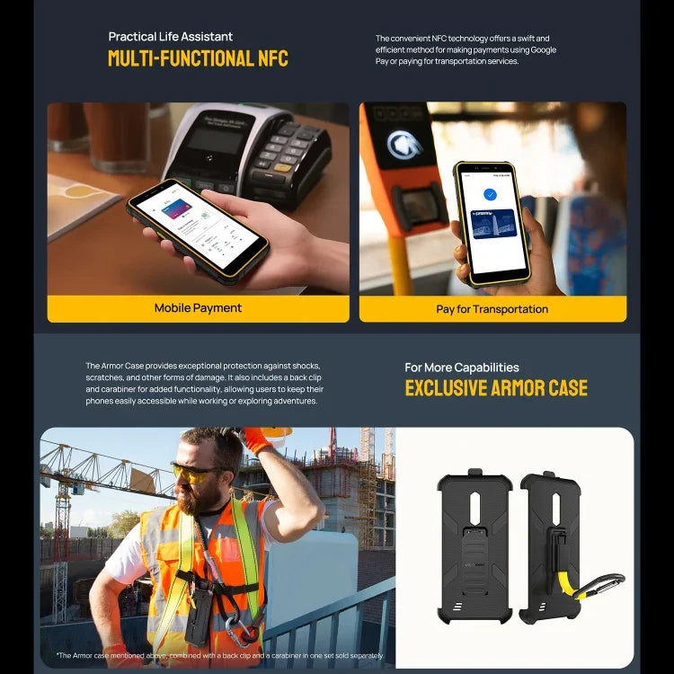 Ulefone Armor X12, telemóvel robusto, desbloqueio facial, 5,45 polegadas Android 13 Go MediaTek Helio A22 Quad Core, Rede: 4G, NFC, 3GB+32GB