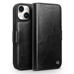 Capa para telemóvel em couro genuíno QIALINO Classic 103 com fivela, para iPhone 17e / 16e, para iPhone 17 Pro Max, para iPhone 17 Pro, para iPhone 17, para iPhone Air, para iPhone 15 Pro Max, para iPhone 15 Plus, para iPhone 15