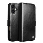 Capa para telemóvel em couro genuíno QIALINO Classic 103 com fivela, para iPhone 17e / 16e, para iPhone 17 Pro Max, para iPhone 17 Pro, para iPhone 17, para iPhone Air, para iPhone 15 Pro Max, para iPhone 15 Plus, para iPhone 15