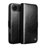 Capa para telemóvel em couro genuíno QIALINO Classic 103 com fivela, para iPhone 17e / 16e, para iPhone 17 Pro Max, para iPhone 17 Pro, para iPhone 17, para iPhone Air, para iPhone 15 Pro Max, para iPhone 15 Plus, para iPhone 15