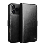 Capa para telemóvel em couro genuíno QIALINO Classic 103 com fivela, para iPhone 17e / 16e, para iPhone 17 Pro Max, para iPhone 17 Pro, para iPhone 17, para iPhone Air, para iPhone 15 Pro Max, para iPhone 15 Plus, para iPhone 15