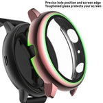 Capa Protetora PC Electroplated com Filme de Vidro Temperado, Para Samsung Galaxy Watch Active 2 40mm, Para Samsung Galaxy Watch Active 2 44mm