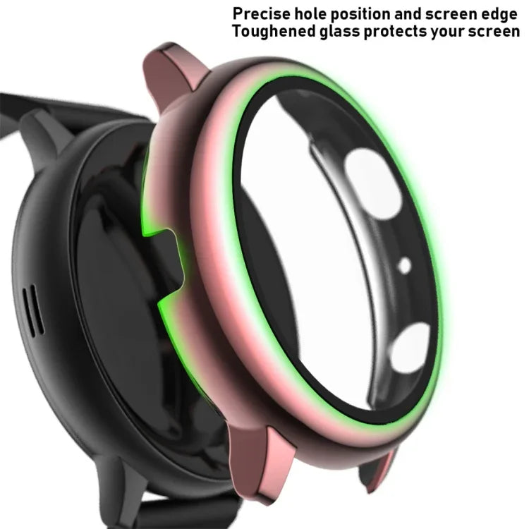 Capa Protetora PC Electroplated com Filme de Vidro Temperado, Para Samsung Galaxy Watch Active 2 40mm, Para Samsung Galaxy Watch Active 2 44mm