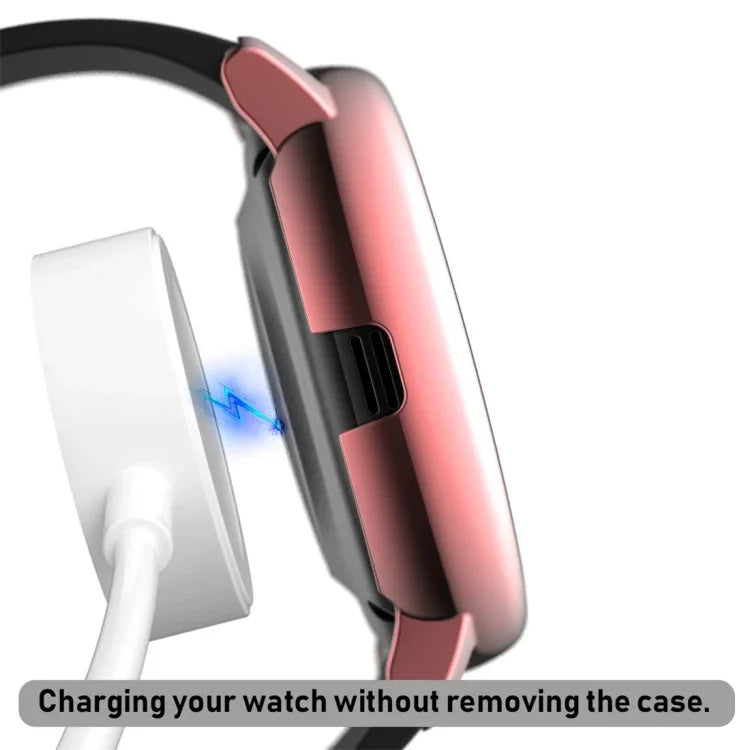 Capa Protetora PC Electroplated com Filme de Vidro Temperado, Para Samsung Galaxy Watch Active 2 40mm, Para Samsung Galaxy Watch Active 2 44mm