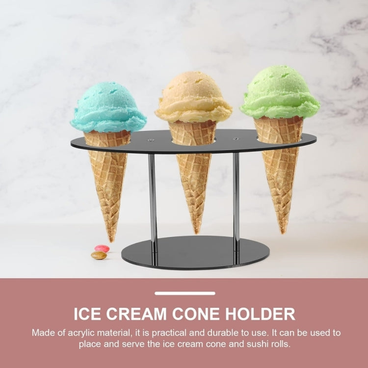 YX035 Suporte de Cone de Gelado em Acrílico Expositor de Gelados