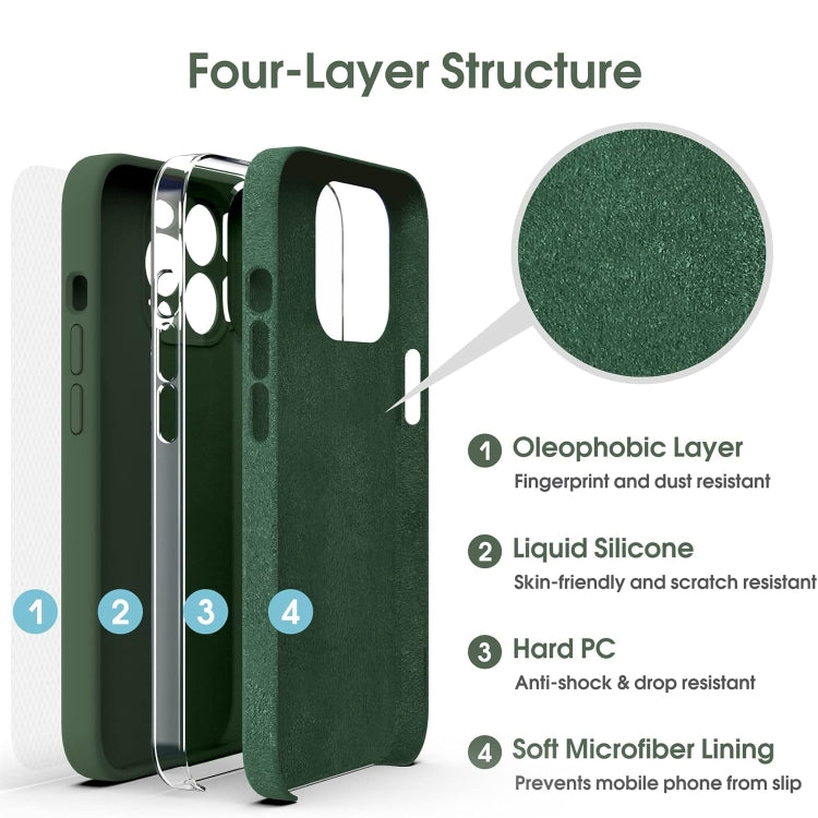 Capa para Telemóvel em Silicone Líquido Microfibra Amortecedora, Para iPhone 12, Para iPhone 12 Pro Max, Para iPhone 12 Pro