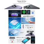HOTWAV Note 13 Pro, Identificação lateral por impressão digital, 6,6 polegadas Android 13 UMS9230 T606 Octa Core até 1,6GHz, Rede: 4G, OTG, 8GB+256GB