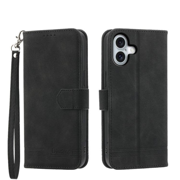 Capa para telemóvel Dierfeng Dream Line TPU híbrida em pele PU, para iPhone 17 Pro Max, para iPhone 17 Pro, para iPhone 17, para iPhone Air, para iPhone 16e, para iPhone 16 Pro Max, para iPhone 16 Pro, para iPhone 16 Plus