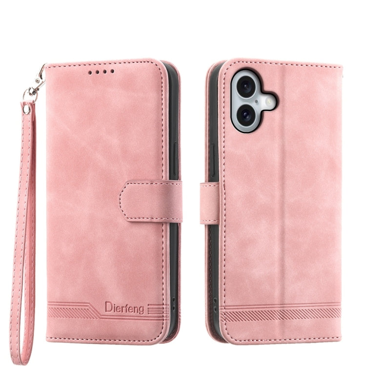 Capa para telemóvel Dierfeng Dream Line TPU híbrida em pele PU, para iPhone 17 Pro Max, para iPhone 17 Pro, para iPhone 17, para iPhone Air, para iPhone 16e, para iPhone 16 Pro Max, para iPhone 16 Pro, para iPhone 16 Plus