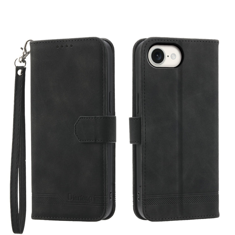 Capa para telemóvel Dierfeng Dream Line TPU híbrida em pele PU, para iPhone 17 Pro Max, para iPhone 17 Pro, para iPhone 17, para iPhone Air, para iPhone 16e, para iPhone 16 Pro Max, para iPhone 16 Pro, para iPhone 16 Plus