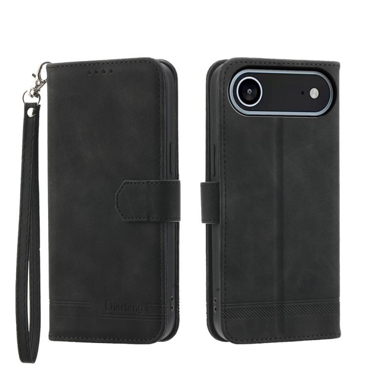 Capa para telemóvel Dierfeng Dream Line TPU híbrida em pele PU, para iPhone 17 Pro Max, para iPhone 17 Pro, para iPhone 17, para iPhone Air, para iPhone 16e, para iPhone 16 Pro Max, para iPhone 16 Pro, para iPhone 16 Plus