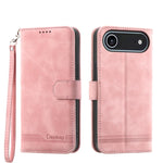 Capa para telemóvel Dierfeng Dream Line TPU híbrida em pele PU, para iPhone 17 Pro Max, para iPhone 17 Pro, para iPhone 17, para iPhone Air, para iPhone 16e, para iPhone 16 Pro Max, para iPhone 16 Pro, para iPhone 16 Plus