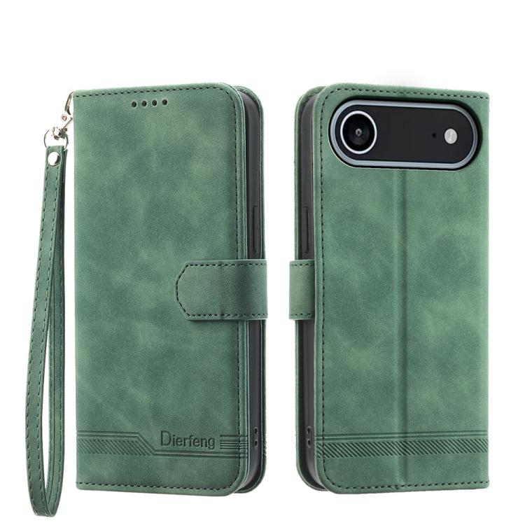 Capa para telemóvel Dierfeng Dream Line TPU híbrida em pele PU, para iPhone 17 Pro Max, para iPhone 17 Pro, para iPhone 17, para iPhone Air, para iPhone 16e, para iPhone 16 Pro Max, para iPhone 16 Pro, para iPhone 16 Plus